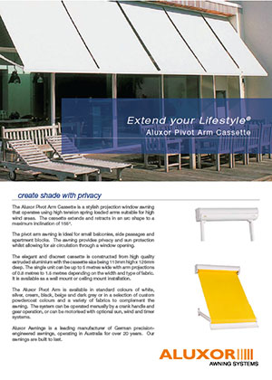 Aluxor Pivot Arm Awning